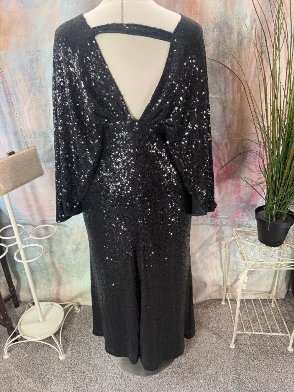 New 📌Babeyond Minimalist Design Shimmering Sequins 1920s Style Formal Dress - Picture 3 of 16